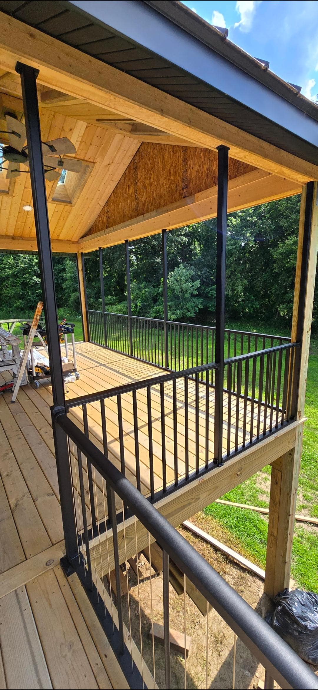 Interior image of a new covered porch built by KPM.