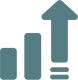 Icon of an upward graph indicating KPM’s 20 years of experience. 